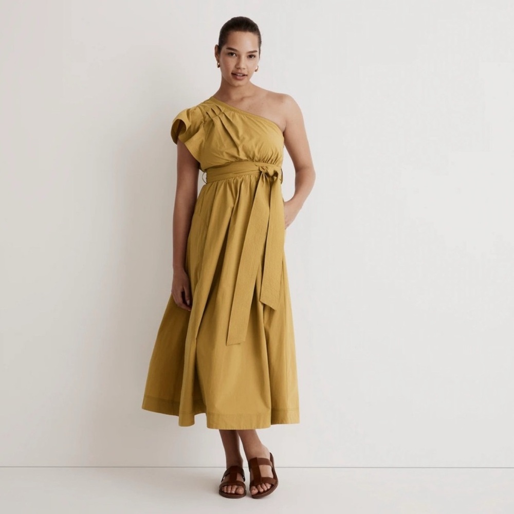 Madewell Ruffled One-Shoulder Midi Dress